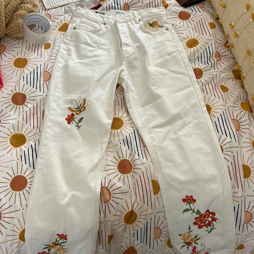 Embroidered Reformation Jeans